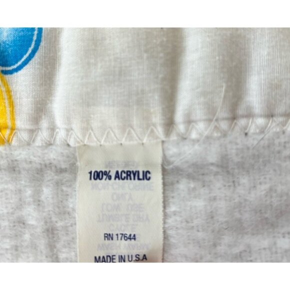 Vintage Disney Babies Mickey Mouse Embroidered White Fleece Blanket 35x45 - Picture 4 of 5